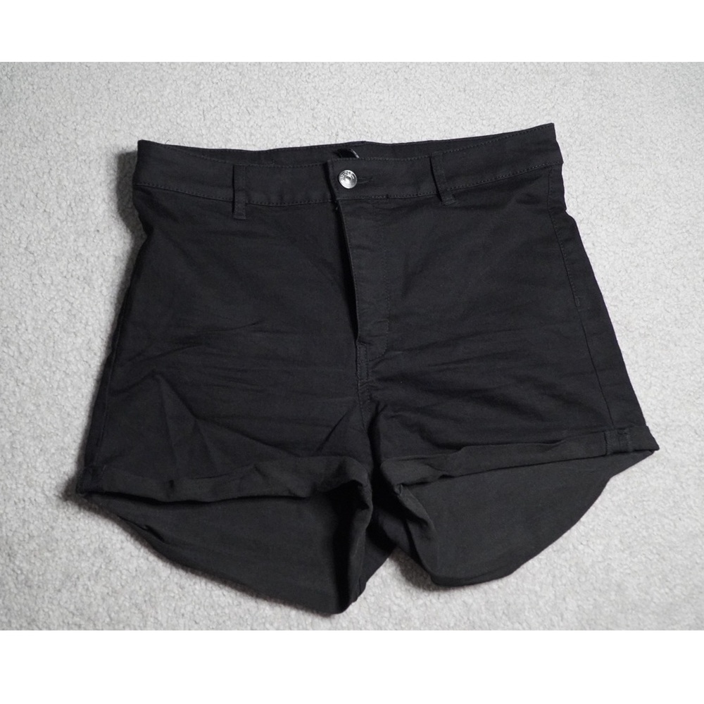 Stylish Button Black Shorts